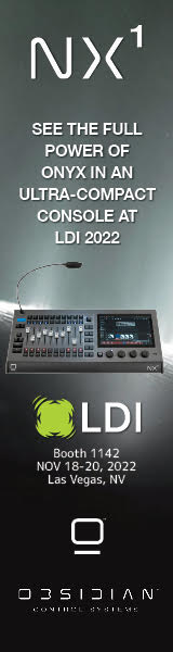 Obsidian NX1 - See the power of Onyx in an ultra-compact console at LDI.  Booth #1142